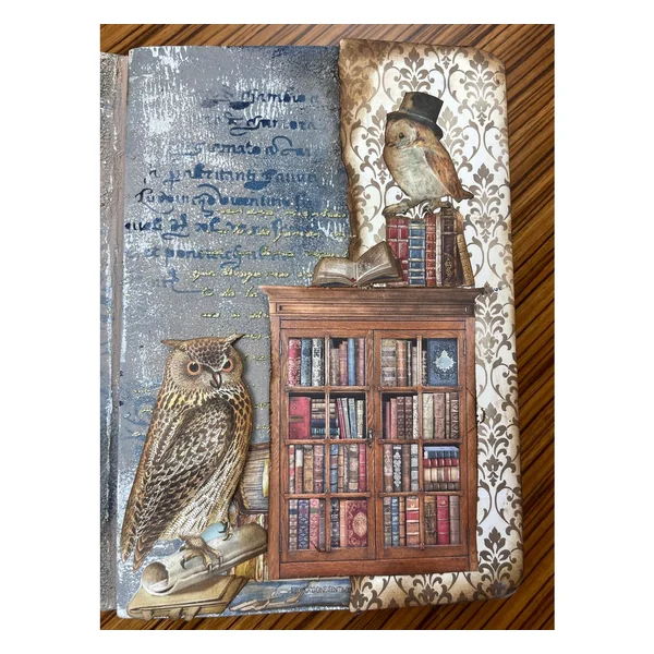 Soie de paille à motifs « Vintage Library Flowers »