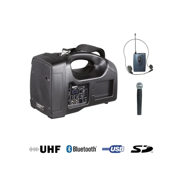 Sono portable USB Power Acoustics BE 1400 PT UHF avec micro main et serre tête