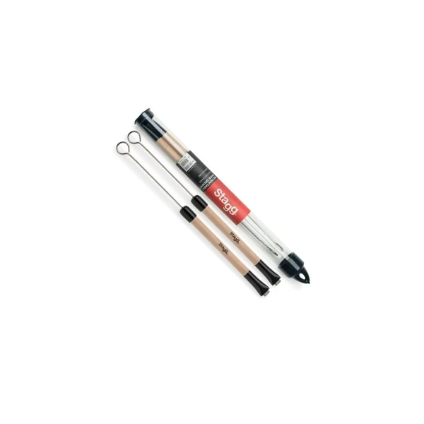 STAGG SBRU20WM Balais Retraclable Metal Manche Bois