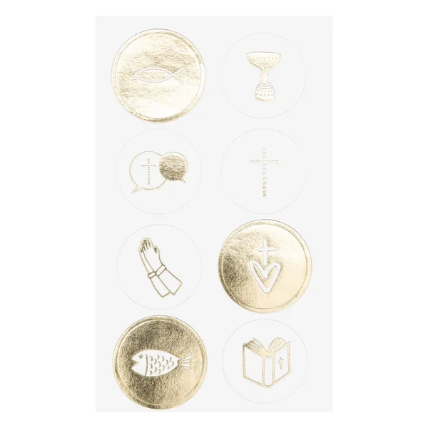 Stickers « Fêtes chrétiennes », effet foil doré