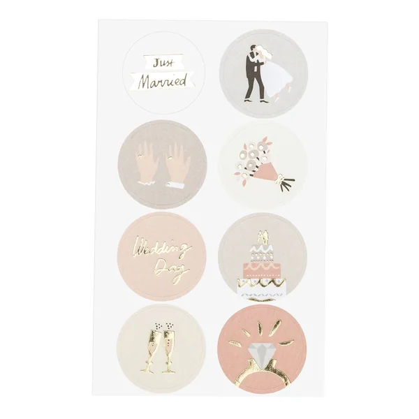 Stickers « Mariage », effet foil doré