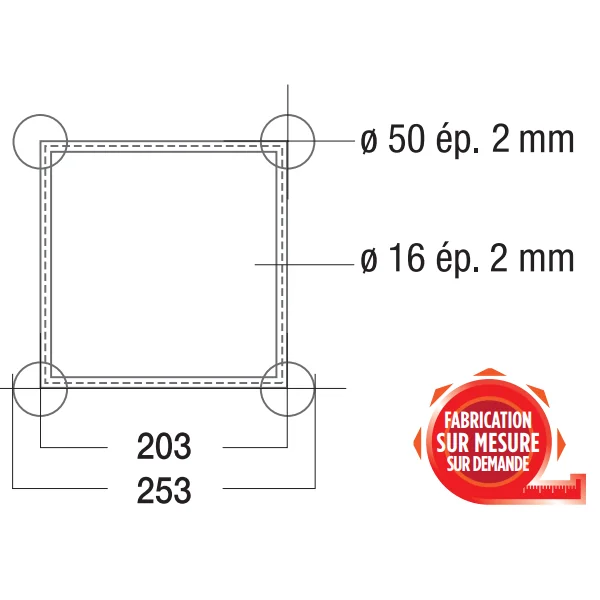 Structure alu ASD SC250 carrée SC25250 2m50
