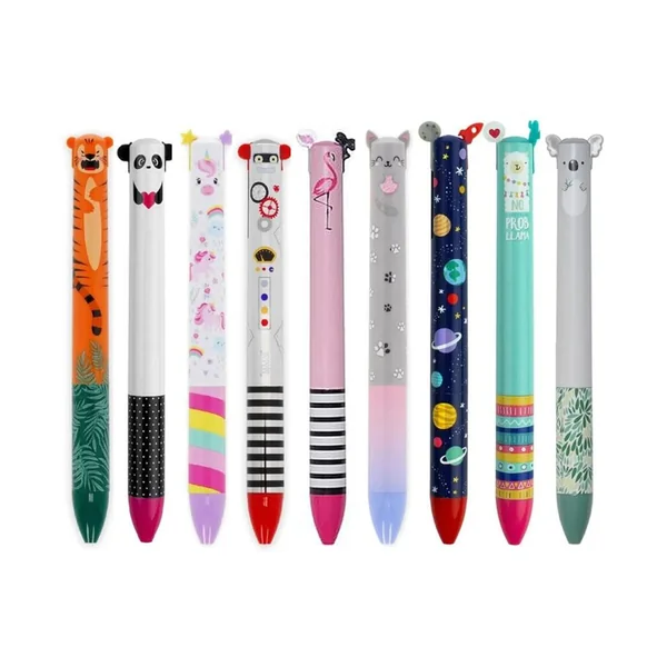 Stylo bicolore Click & Clack Panda - Legami