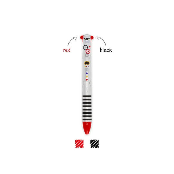 Stylo bicolore Click & Clack Robot - Legami