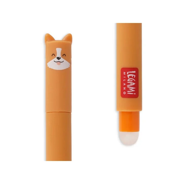 Stylo à encre gel noire effaçable - Corgi