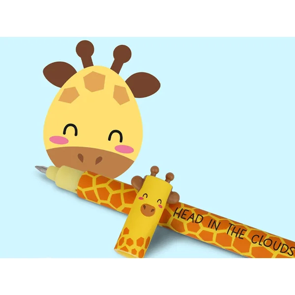 Stylo à encre gel noire effaçable - Girafe
