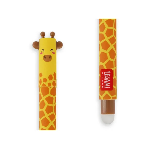 Stylo à encre gel noire effaçable - Girafe