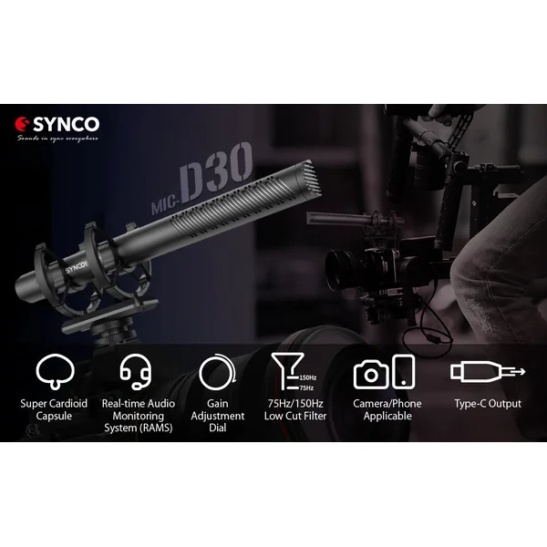 Synco D30 Video shotgun mikrofon til kamera