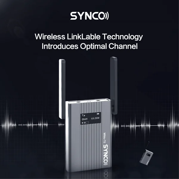 Synco trådløst mikrofonsæt 1 TX / 1 RX UHF 525 MHz-539.7 MHz