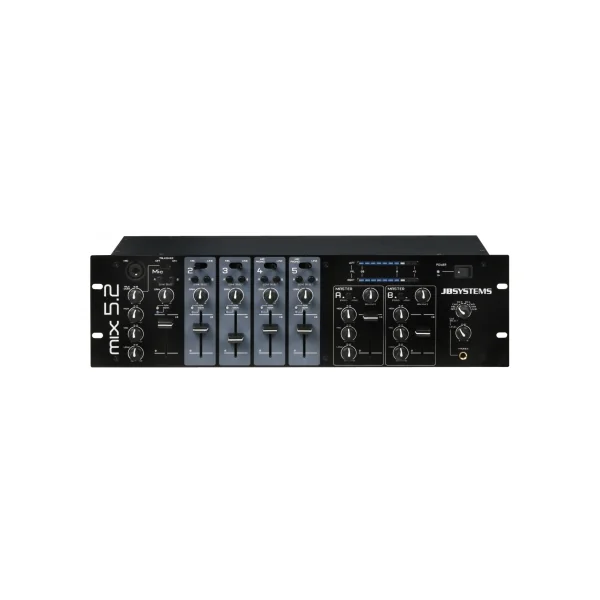 Table de Mixage d'installation JB SYSTEMS MIX 5.2 5 voies 2 zones 4lignes + 5mic 3U