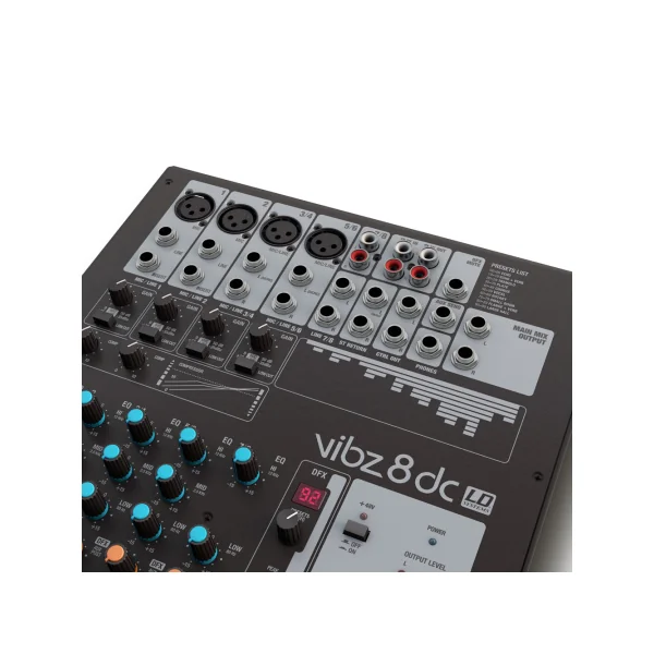 Table de mixage LD Systems VIBZ 8 canaux avec effets et compresseur intégrés