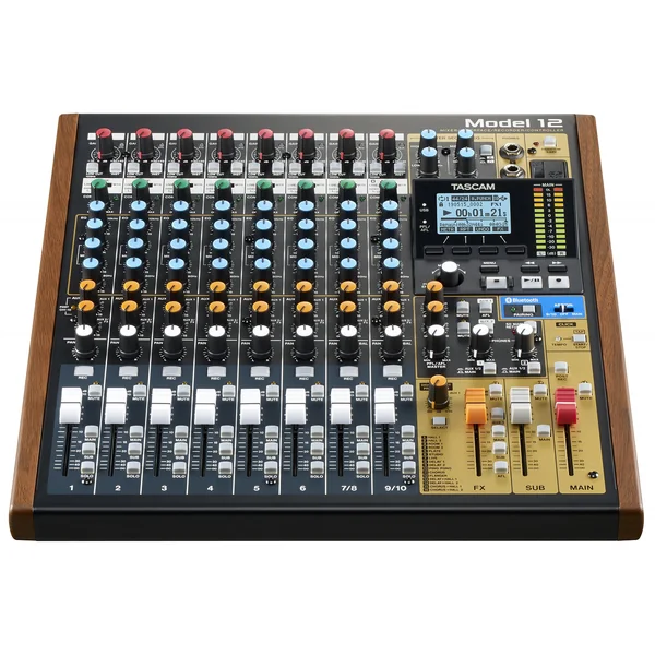Tascam Model 12 analog mixer og 12 track digital recorder