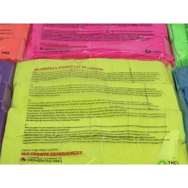 TCM FX Slowfall Confetti Rectangular 55x18mm, neon-orange, uv active, 1kg