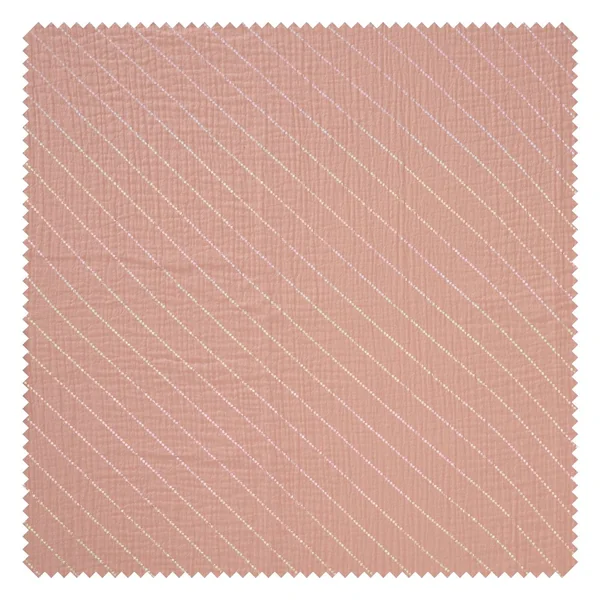 Tissu coton mousseline froissée effet hot foil au mètre « Rayures »