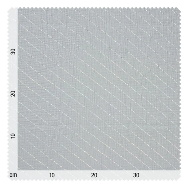 Tissu coton mousseline froissée effet hot foil au mètre « Rayures »