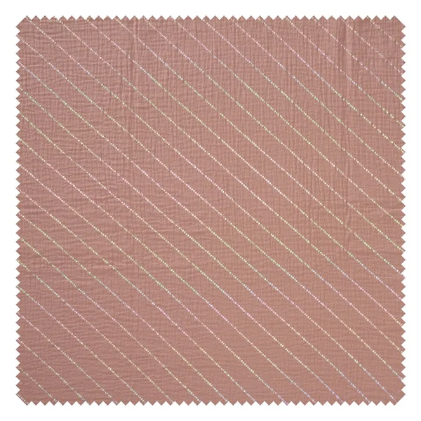 Tissu coton mousseline froissée effet hot foil au mètre « Rayures »