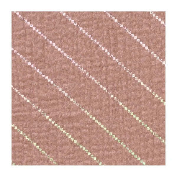 Tissu coton mousseline froissée effet hot foil au mètre « Rayures »