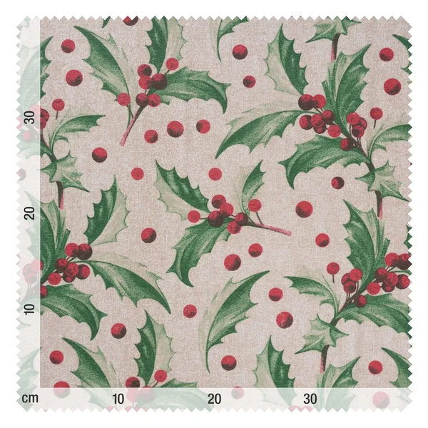 Tissu imprimé aspect lin au mètre « Ilex »