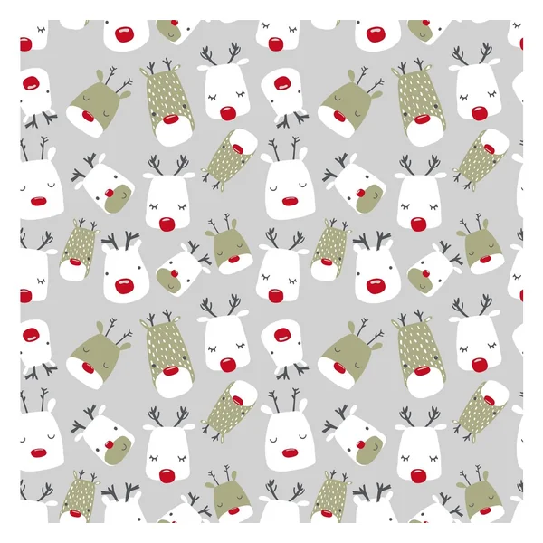 Tissu imprimé aspect lin au mètre « Red Nose Rudi »