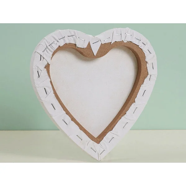 Toile vierge en bois - Coeur - 20 x 20 cm