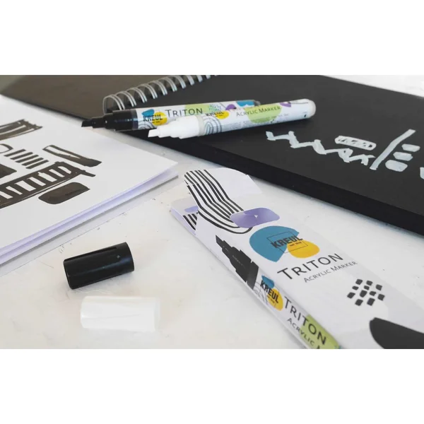 Triton Acrylic Marker KREUL, set de 2, Noir & Blanc