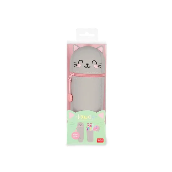 Trousse Chat pot à crayons Kawai - Legami
