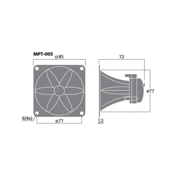 tweeter piezo monacor MPT-005 85X85