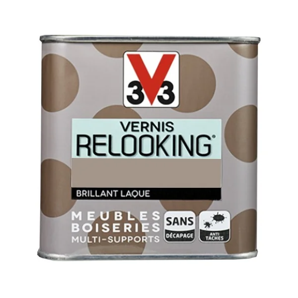 V33 Vernis Relooking Taupe Brillant Laque