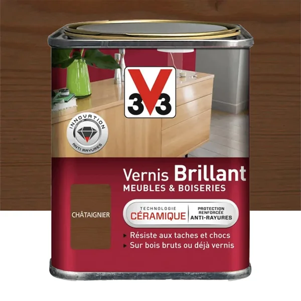 Vernis V33 Meubles et Boiseries Brillant Châtaignier