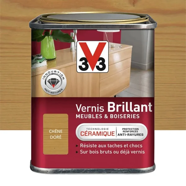 Vernis V33 Meubles et Boiseries Brillant Chêne doré