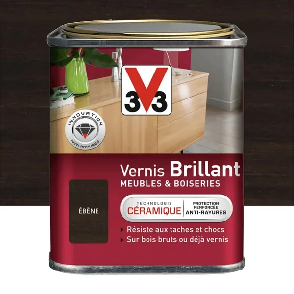 Vernis V33 Meubles et Boiseries Brillant Ebène