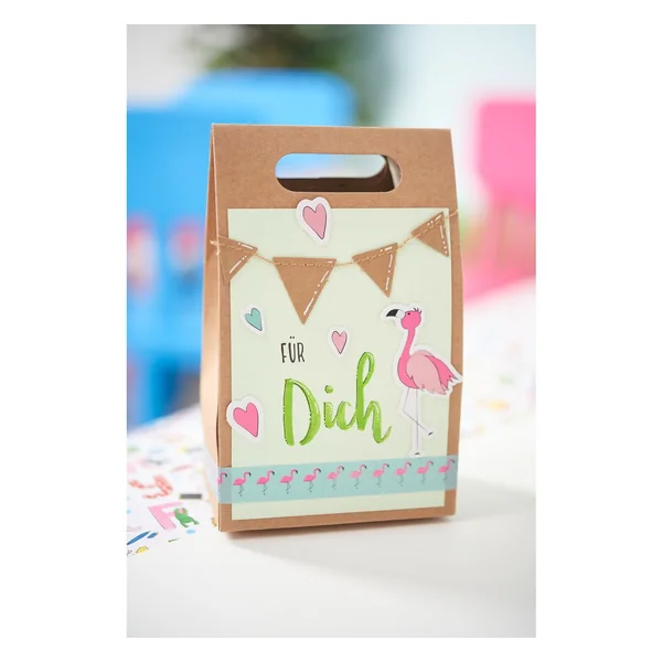Washi tape « Flamants roses », l 15 mm, rouleau de 15 m