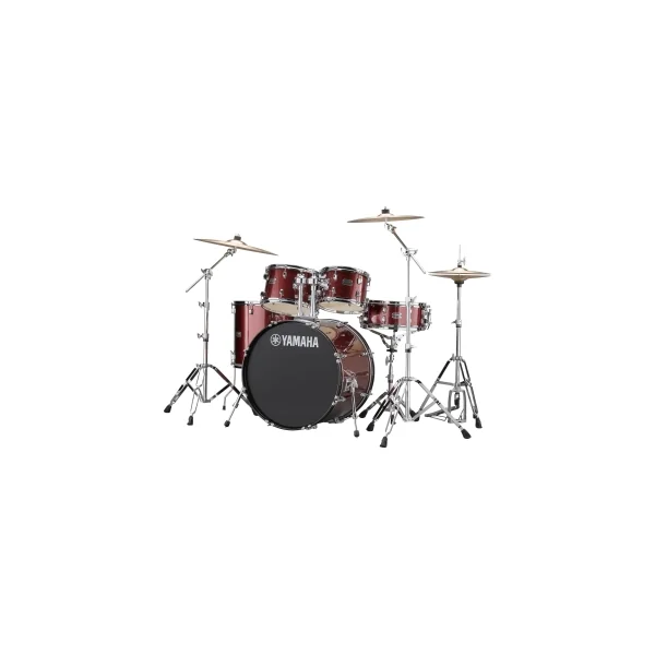 YAMAHA Rydeen Batterie 20"/5Pcs Burgundy Glitter + Hardware + Cymb Paiste