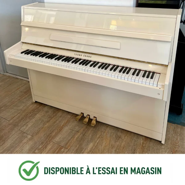 YOUNG CHANG U-107 Piano droit Blanc brillant