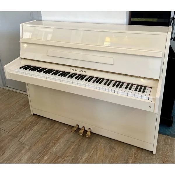 YOUNG CHANG U-107 Piano droit Blanc brillant