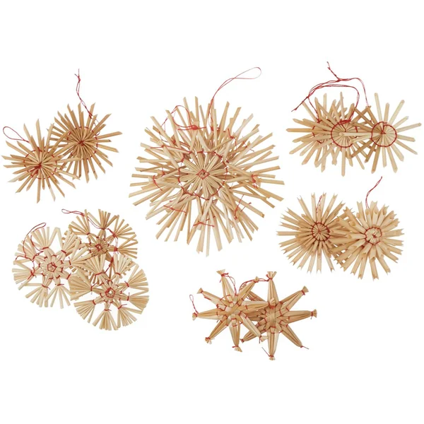 Étoiles en paille « Assortiment II » ,6-12 cm, 14 pc.