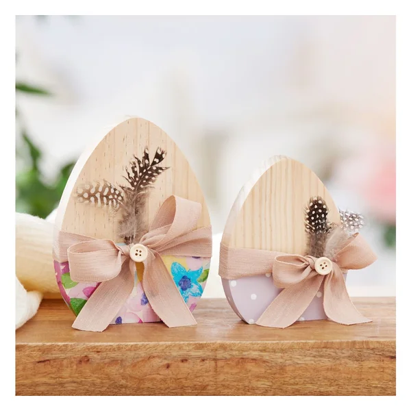 Œufs en bois VBS « Plat »