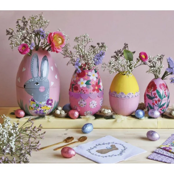Œufs en papier mâché, séparables, set de 5